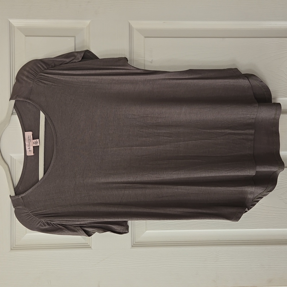 NWOT Philosophy Cinched Short Sleeve Tshirt Olive Green